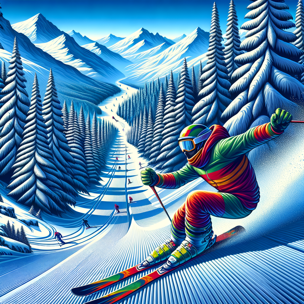 Downhill Ski Crimson